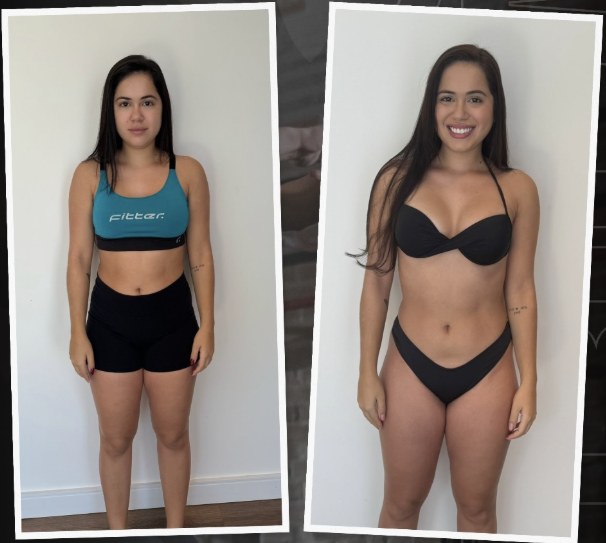 Antes e depois de aluna do LacerdaTEAM