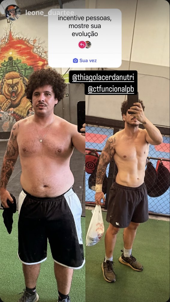 Antes e depois de aluno do LacerdaTEAM